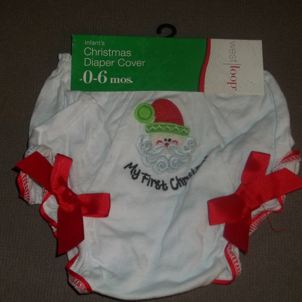 Infant's "My First Christmas' Diaper Cover 0-6 Mos